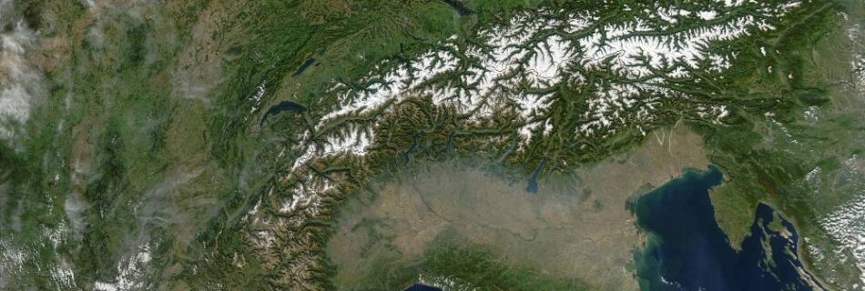 Satellitenaufnahme der Alpen Jacques Descloitres